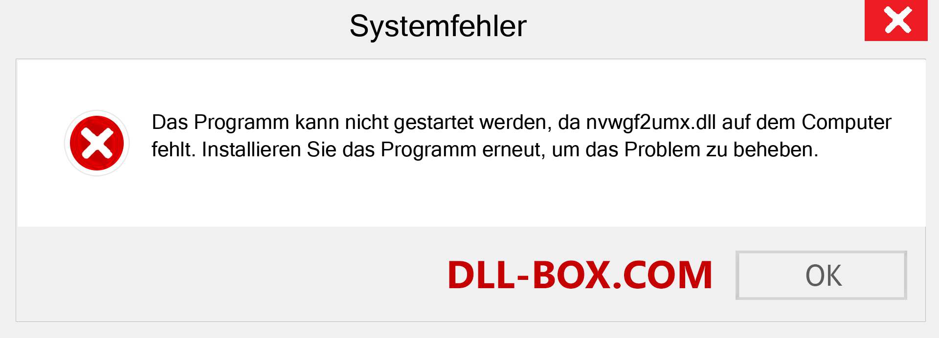 nvwgf2umx.dll-Datei fehlt?. Download für Windows 7, 8, 10 - Fix nvwgf2umx dll Missing Error unter Windows, Fotos, Bildern