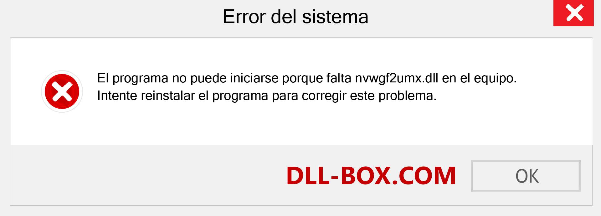 ¿Falta el archivo nvwgf2umx.dll ?. Descargar para Windows 7, 8, 10 - Corregir nvwgf2umx dll Missing Error en Windows, fotos, imágenes