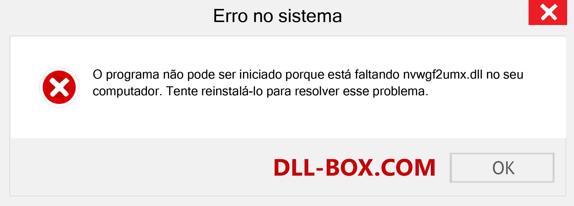 Arquivo nvwgf2umx.dll ausente ?. Download para Windows 7, 8, 10 - Correção de erro ausente nvwgf2umx dll no Windows, fotos, imagens